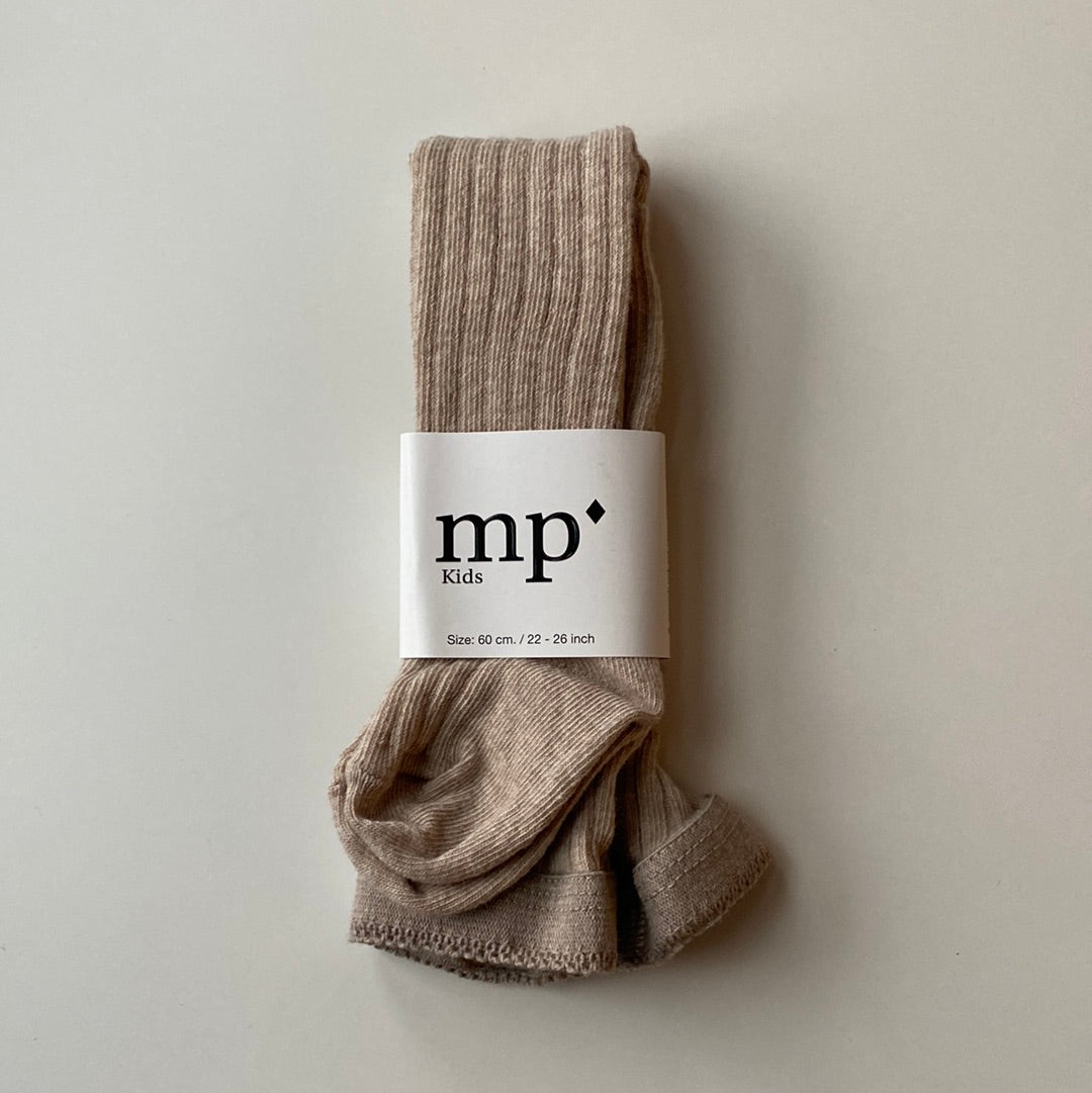 MP Denmark - Strumpfhose aus Baumwolle 'Cotton rib tights - Beige Melange'