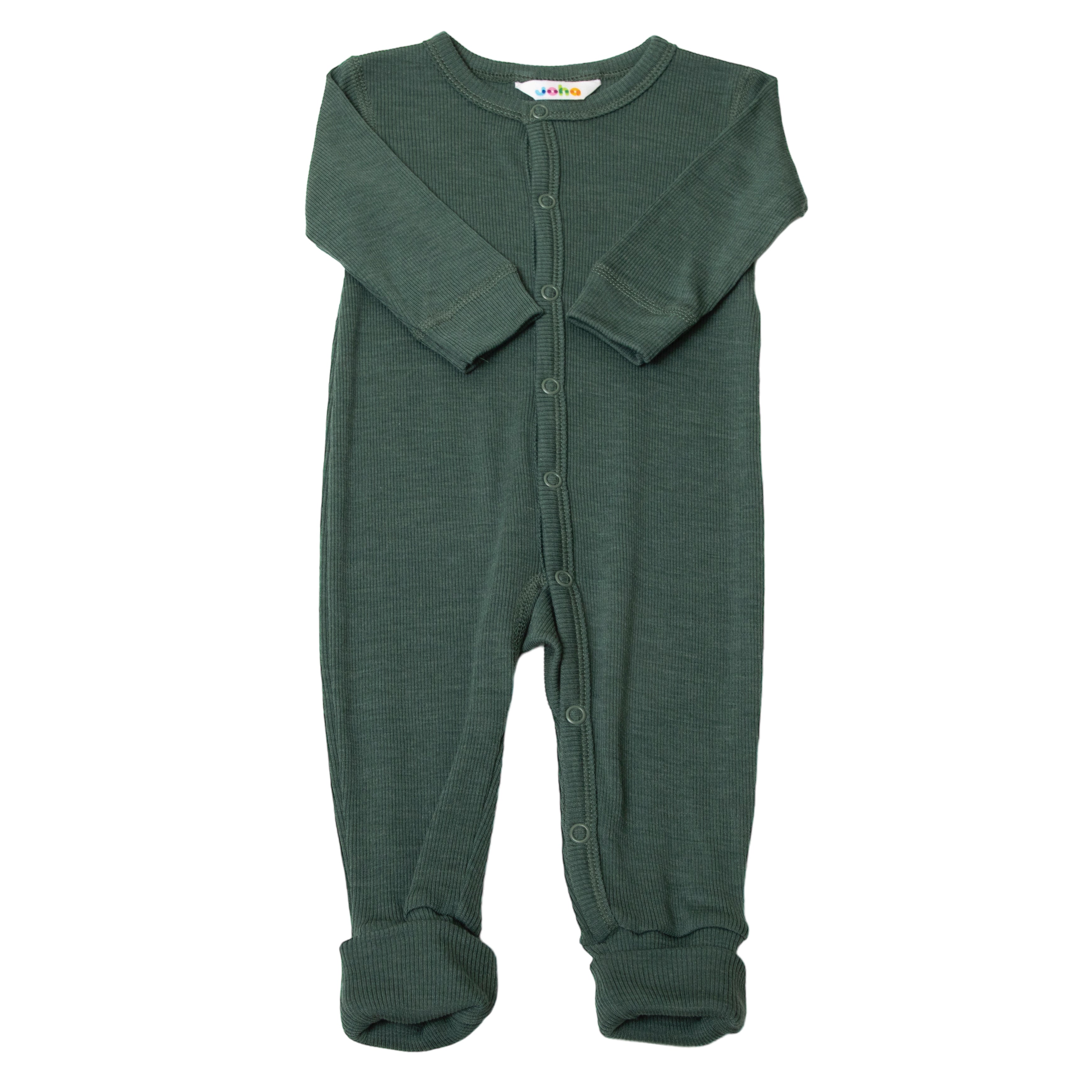 Joha - Schlafanzug aus Wolle/Seide 'Jumpsuit Basic - Dark Green'