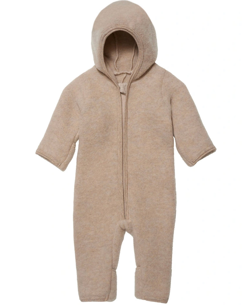 Huttelihut - Overall aus Wolle 'Pram Suit Soft Wool 3710 ALLIE NO EARS - Camel'