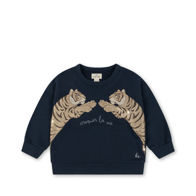 Konges Slojd - Sweatshirt mit Tigern 'LOU SWEAT SHIRT GOTS - TOTAL ECLIPSE '