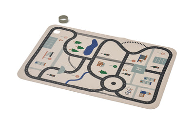 LIEWOOD - Spielmatte mit Karte - 'Kofi Creativity Mat - Road map / Sandy'