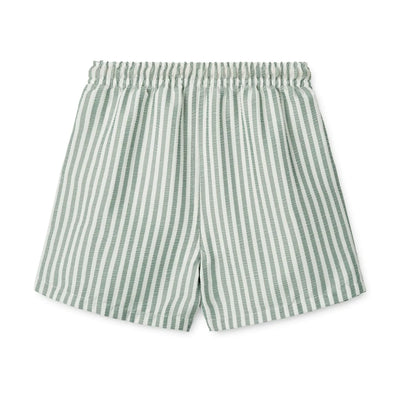 Liewood - Badehose 'Duke Striped Board Shorts - Stripe Peppermint / Crisp white'