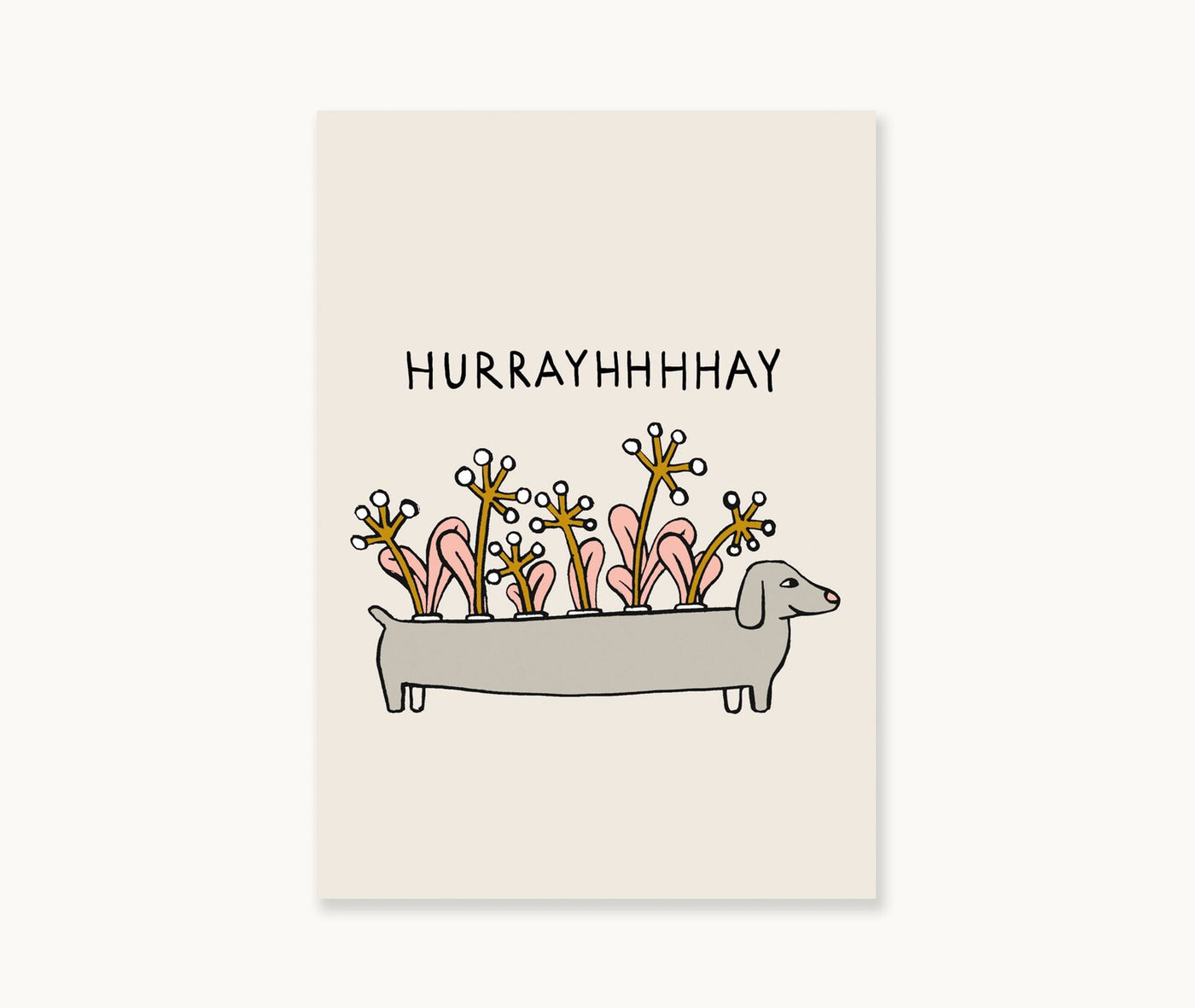 Postkarte A6 - Hurray Dog