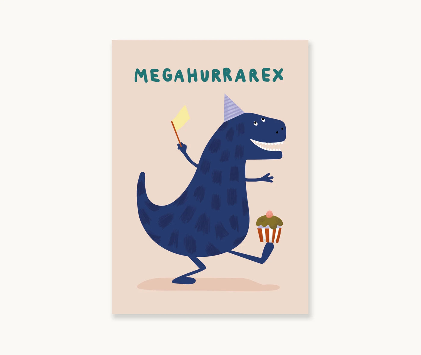 Postkarte A6 mit Dino - Mega Hurrarrex
