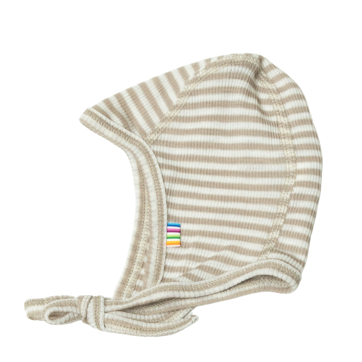 Joha - Mütze aus Wolle/Seide 'Helmet - Beige striped'