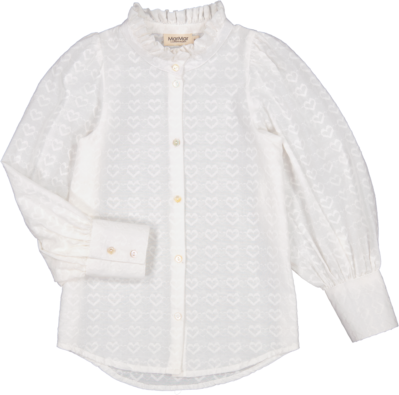 Marmar - Hemd 'Tribeca, Dobby Hearts - White'