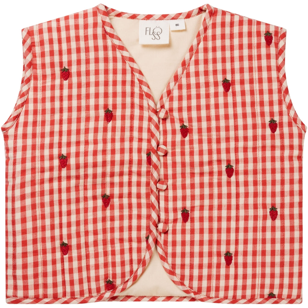 Flöss - West mit Erdbeere 'Molly Vest - Berry Gingham'