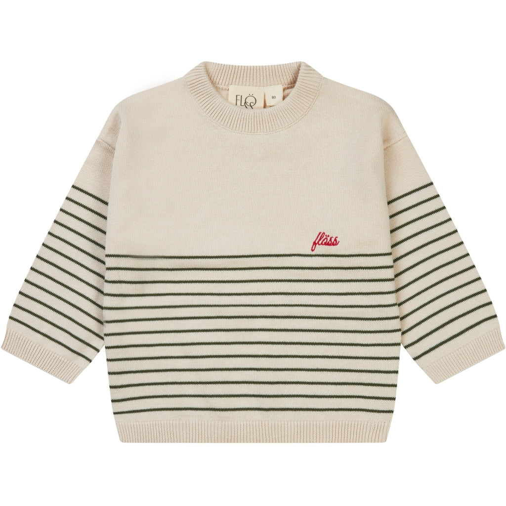 Flöss - Pullover aus Baumwolle 'Hansen Sweater - Forest Green/Cloud'