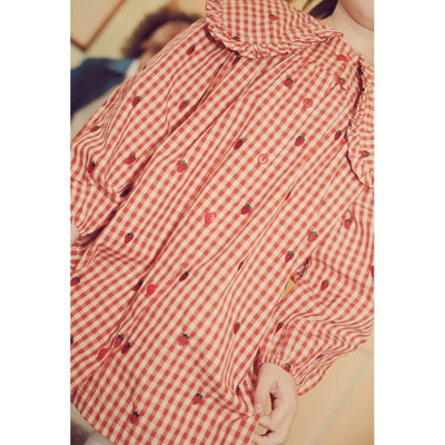 Flöss - Kleid mit Erdbeere 'Molly LS Dress - Berry Gingham'
