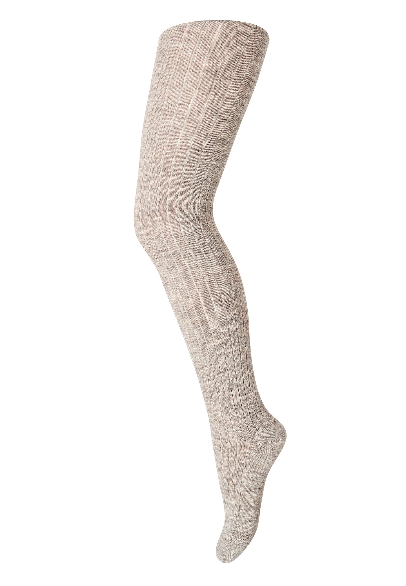 MP Denmark - Strumpfhose aus Wolle 'Wool  rib  tights - Light Brown Melange'