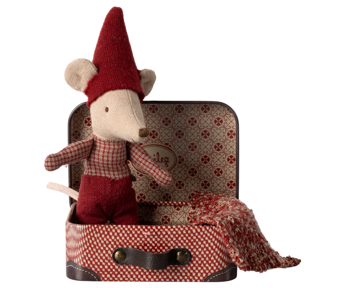 Maileg - 'Weihnachtsmaus, Baby im Koffer'
