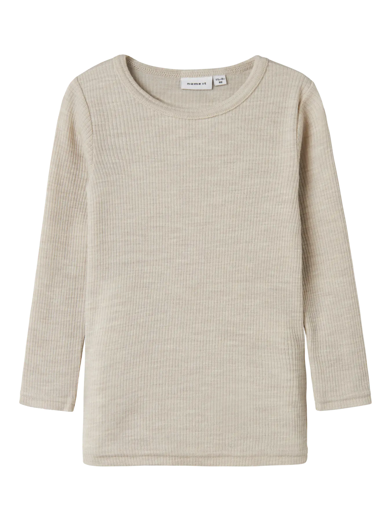 Name it - Shirt 'NMNWAX WOOL RIB LS TOP NOOS - Nacreous Cloud'