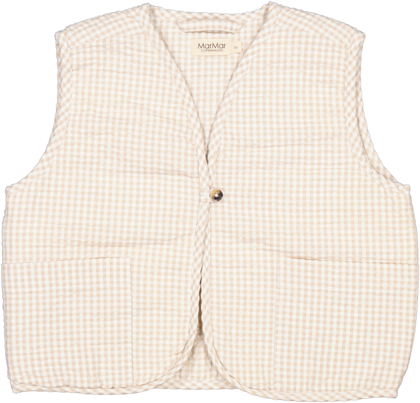 Marmar - Weste 'Jeva, Cotton Seersucker, tops, Baby, Kids - Grey Sand Gingham'