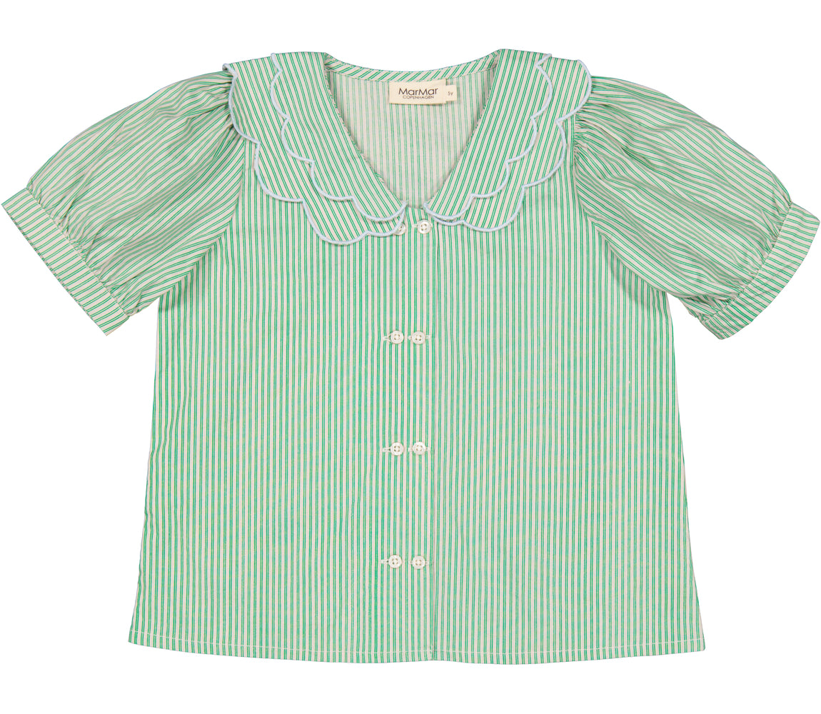 Marmar - Hemd 'Taka, Crispy Poplin, tops, Kids - Mint Leaf Stripes'