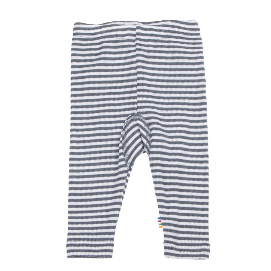 Joha - Gestreifte Hose aus Wolle/Seide 'Leggings - Dunkelgrau gestreift'