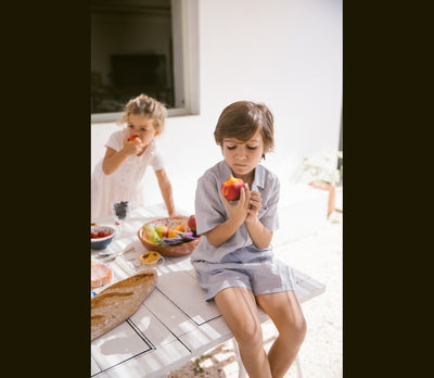 Marmar - Shorts 'Pina, Linen, bottoms, Kids, Cotton Seersucker - Mini Check'