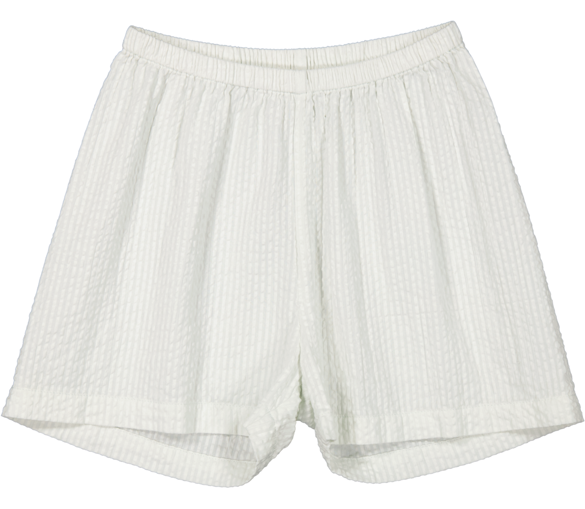 Marmar - Kurze Hose mit Streifen 'Pajama Shorts, Cotton Seersucker - Mint Chalk'