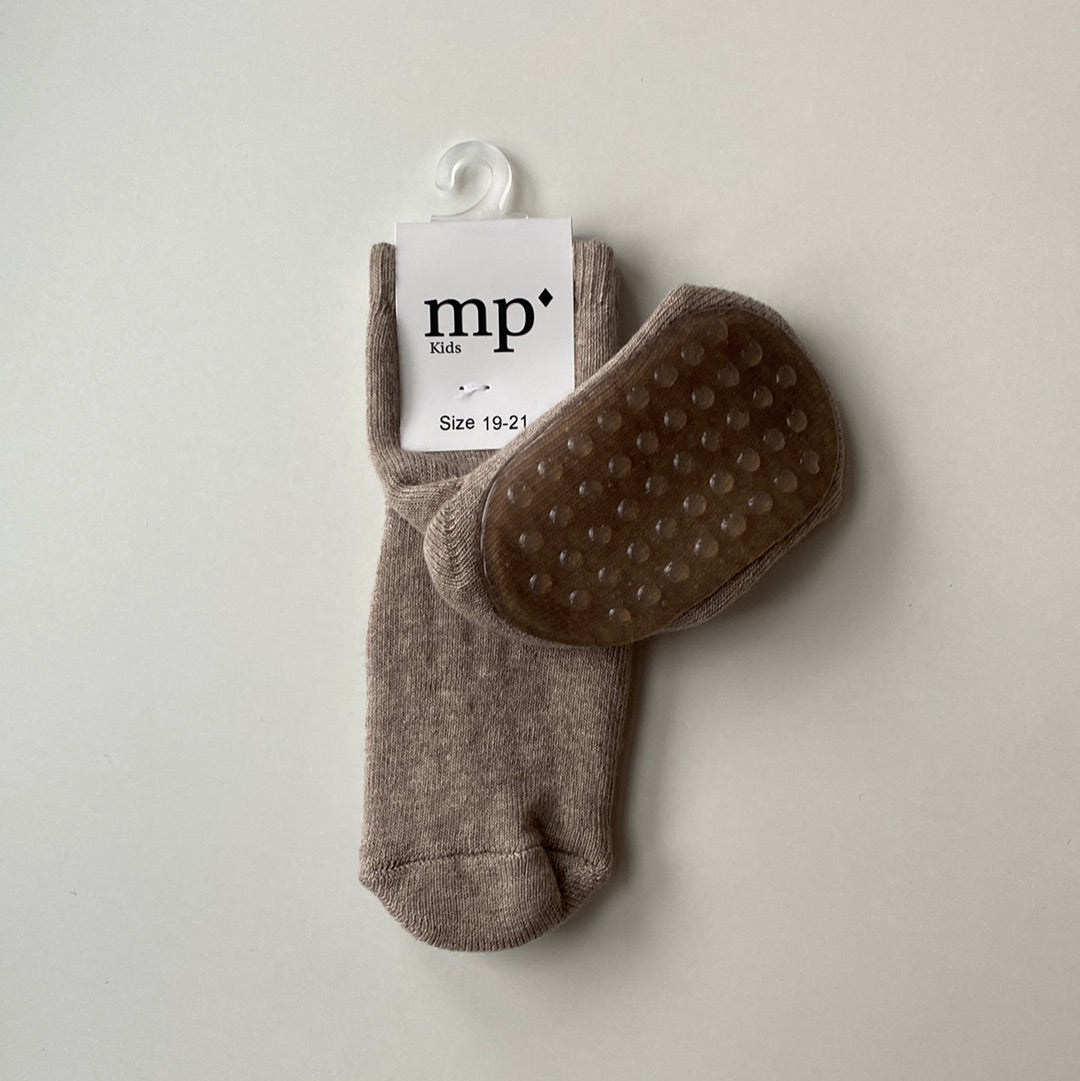 MP Denmark - Rutschfeste Socken aus Baumwolle 'Cotton socks, anti-slip - Light Brown Melange'