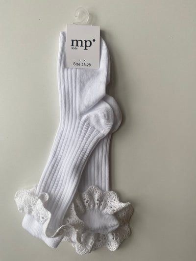 MP Denmark - Strümpfe mit Rüschen 'Lisa socks, lace - White'
