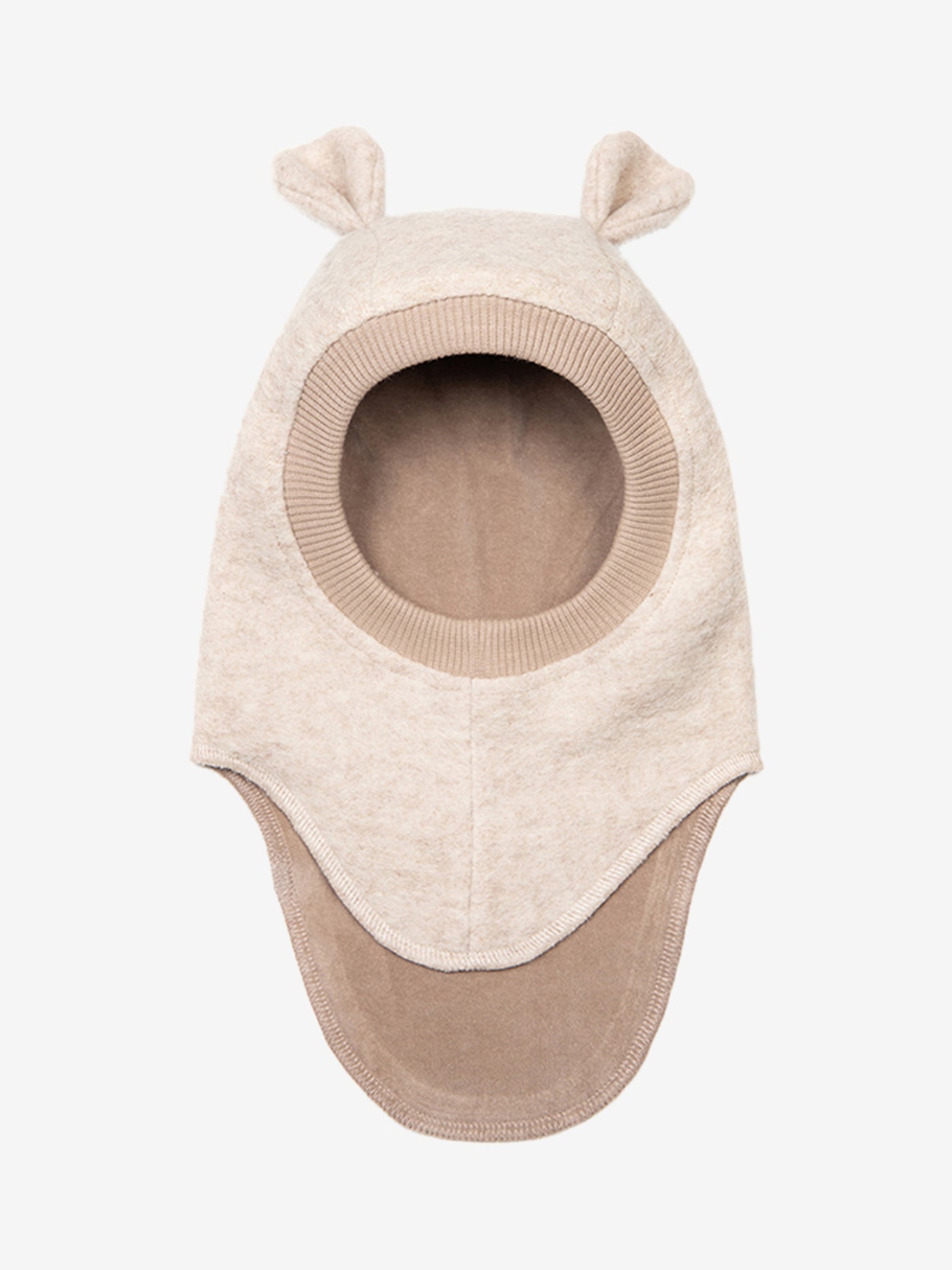 Huttelihut - Kinder Schlupfmütze aus Wolle 'Balaclava Ears Wool 3001 PLYS WOOL - Sand'
