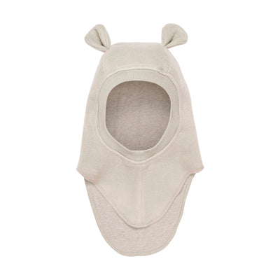 Huttelihut - Kinder Schlupfmütze mit Ohren 'Balaclava Cotton Fleece w. Lin - Camel Melange'