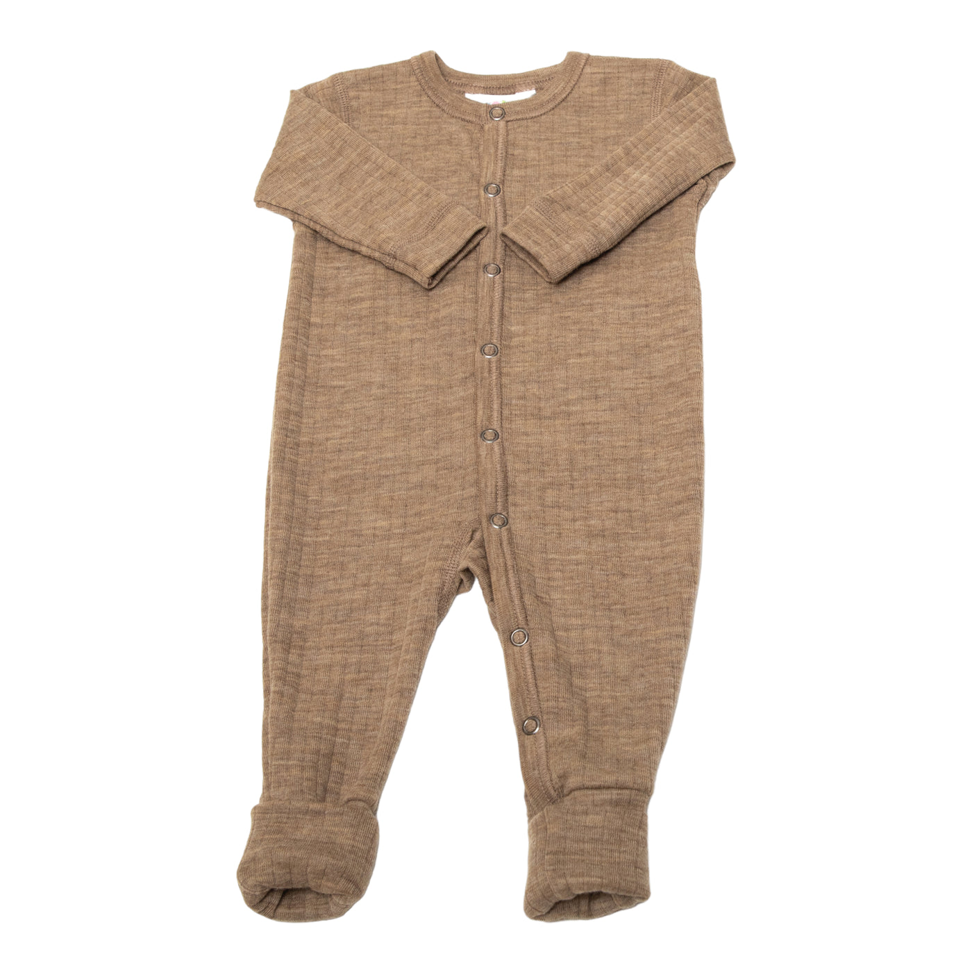 Joha - Schlafanzug aus Wolle 'Nightsuit 2in1 foot Basic - Braun Melange'