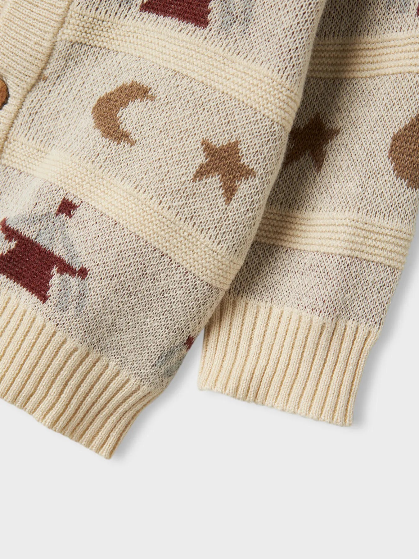 Lil Atelier - Cardigan mit Muster 'NBMLAMAI LS KNIT CARD LIL- Turtledove'