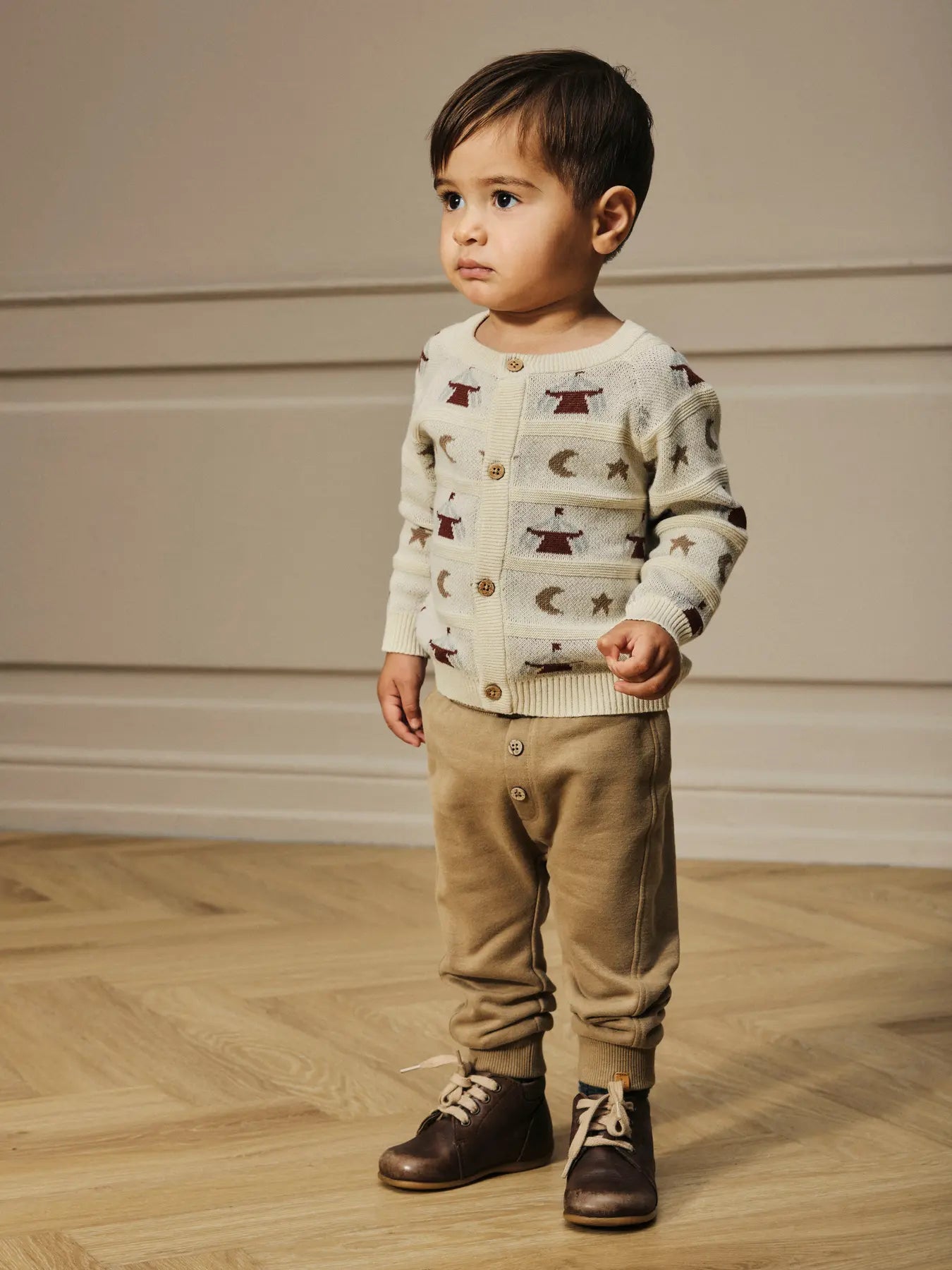 Lil Atelier - Cardigan mit Muster 'NBMLAMAI LS KNIT CARD LIL- Turtledove'