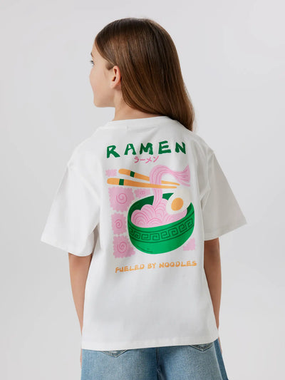 Name it - T-shirt 'NKFFANNIE SS NREG TOP - Bright White RAMEN'