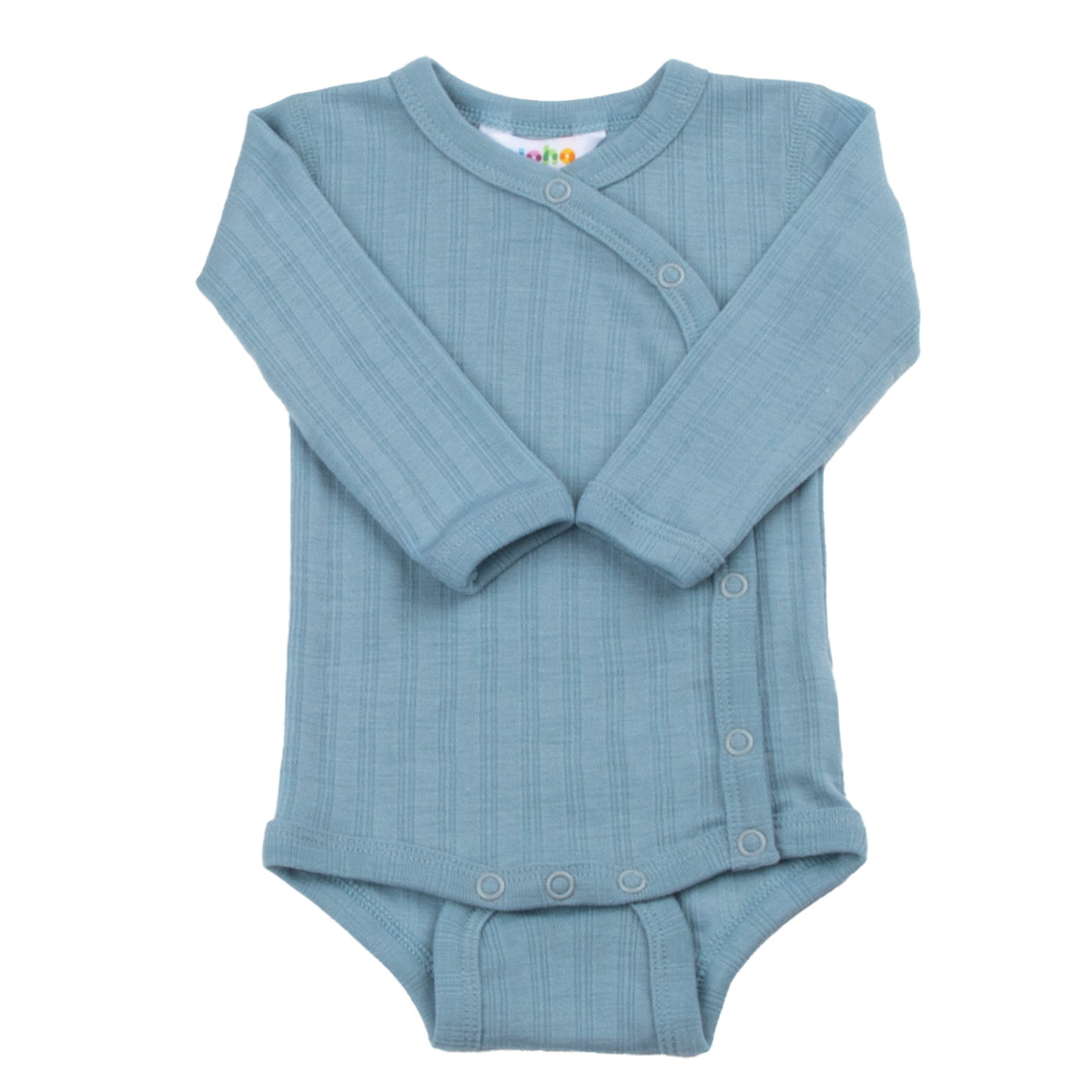 Joha - Wickelbody aus Wolle/Seide 'Body w/side closing - Stau. Blau'