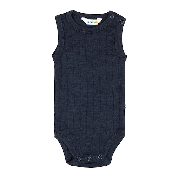 Joha - Trägerbody aus Wolle/Seide - 'Body without sleeves - Navy'
