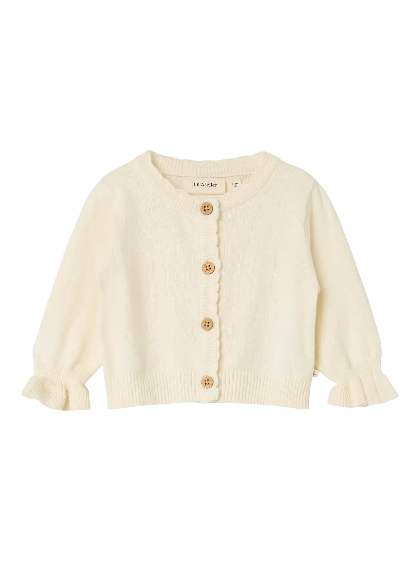 Lil Atelier - Cardigan 'NBFFAUCI FIA LS SHORT KNIT CARD LIL - Coconut Milk'