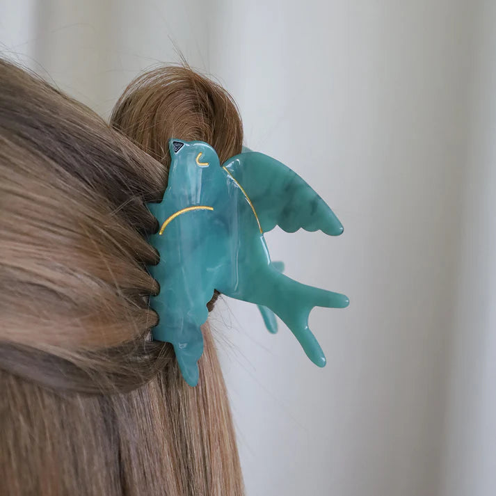 Lulue - Haarklammer mit Vogel ’BIRD HAIR CLAW - BLUE‘
