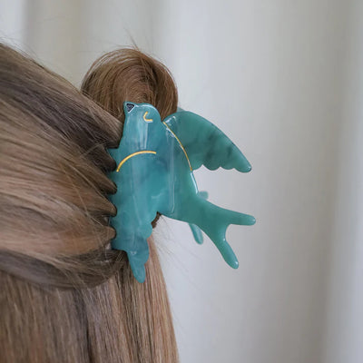 Lulue - Haarklammer mit Vogel ’BIRD HAIR CLAW - BLUE‘