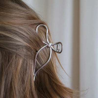 Lulue - Haarklammer mit Schleife Silber ’MAYA HAIR CLAW - BOW SILVER‘