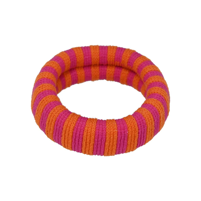 Lulue -  Dickes Haargummi mit Streifen 'EA HAIR TIE - PINK/ORANGE STRIPES'