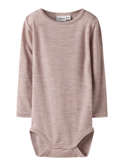 Name it - Langarmbody aus Wolle NBNWAX WOOL RIB LS BODY NOOS- Shadow Gray'