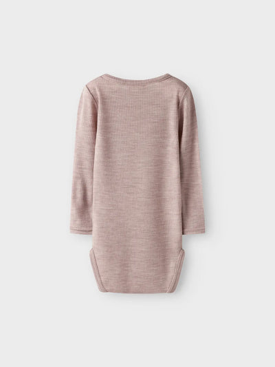 Name it - Langarmbody aus Wolle NBNWAX WOOL RIB LS BODY NOOS- Shadow Gray'