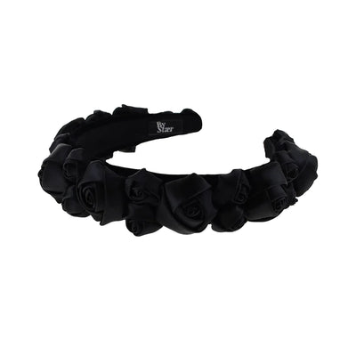 Lulue - Grosse Haarreifen 'ROSE HAIRBAND - BLACK'