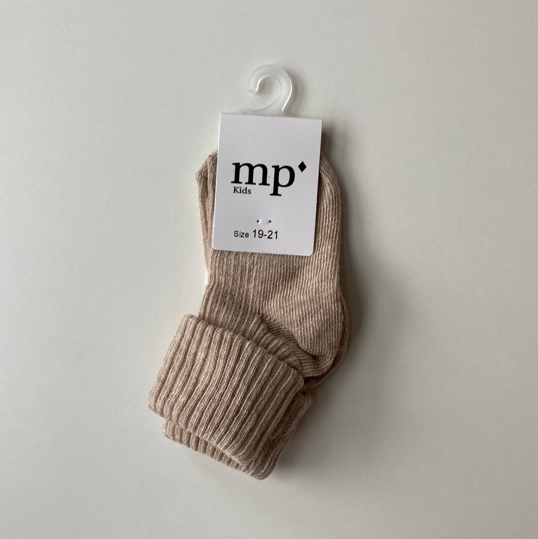MP Denmark - Socken aus Baumwolle 'Cotton rib baby socks - Beige Melange'