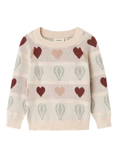 Lil Atelier - Pullover 'NMFLAMAI KIS LS KNIT LIL - Pastel Parchment'