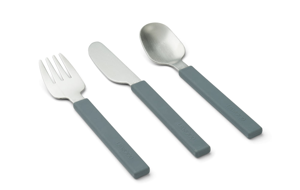 Liewood - Besteck aus Edelstahl 'Adrian junior cutlery set - Whale blue'