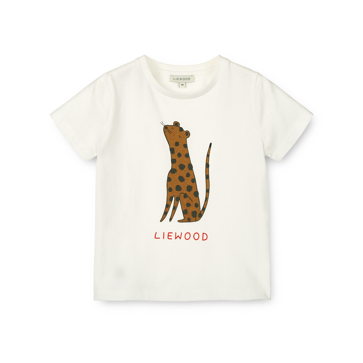 Liewood - T-shirt 'Apia Placement Shortsleeve T-shirt - Leopard / Crisp white'