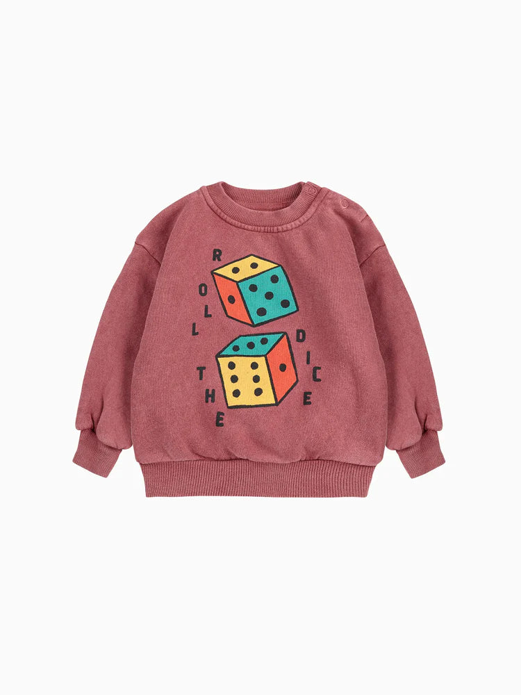 Bobo Choses - Sweatshirt mit Würfel 'Roll The Dice sweatshirt - BROWN'