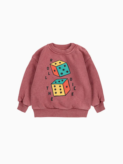 Bobo Choses - Sweatshirt mit Würfel 'Roll The Dice sweatshirt - BROWN'