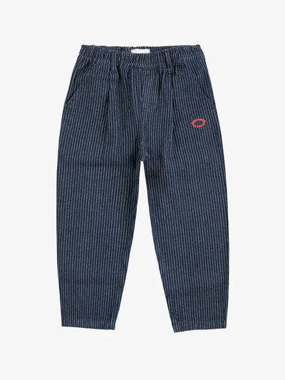 Bobo Choses - Jeans Hose mit Streifen 'Tic Tac Toe denim pants - NAVY BLUE'