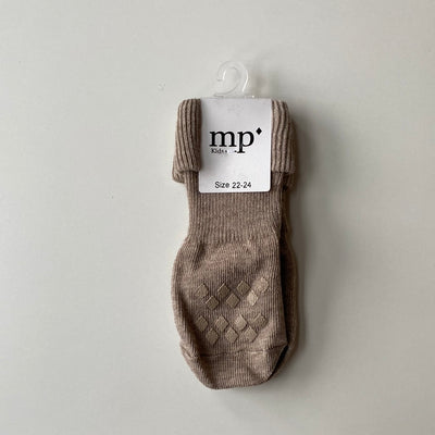 MP Denmark - Rutschfeste Socken aus Baumwolle 'Ori socks, anti-slip - Light Brown Melange'