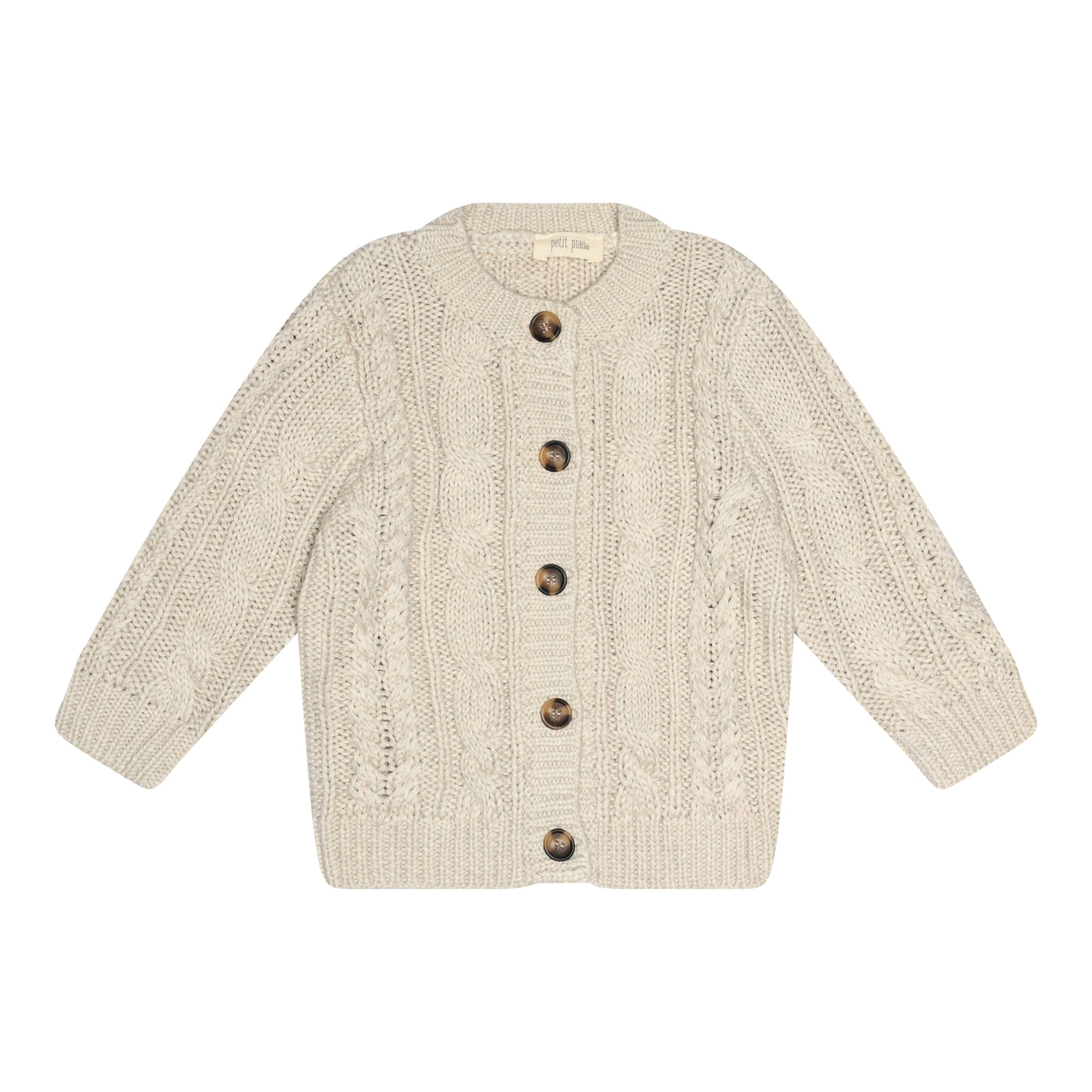 Petit Piao - Cardigan 'CARDIGAN CHUNKY KNIT CABEL - Nature White'