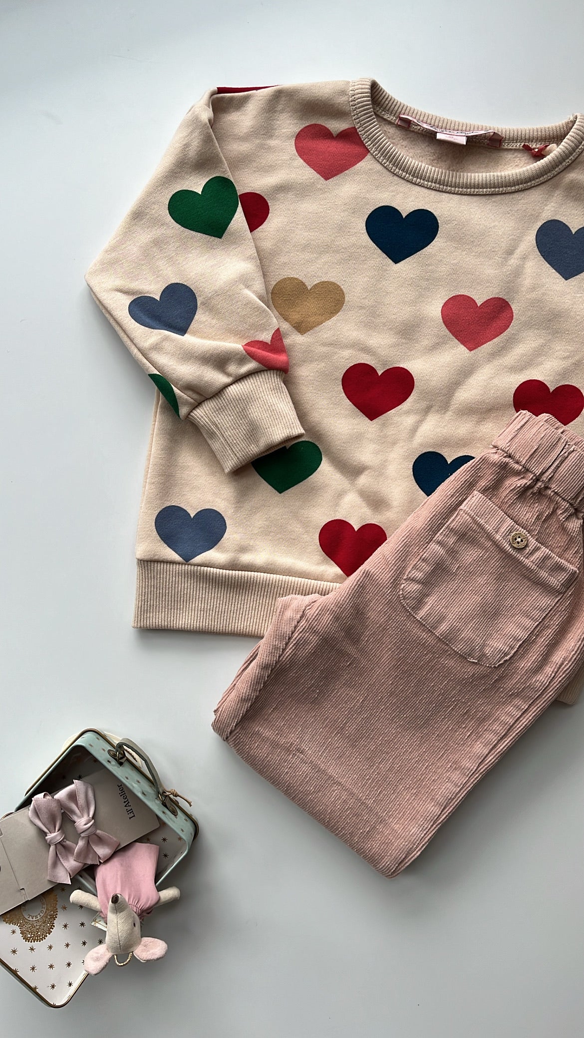 Konges Slojd - Sweatshirt mit Herzen 'LOU SWEAT SHIRT OCS - BON COEUR COLORÉ'