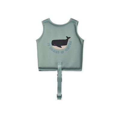 Liewood - Schwimmweste mit Whale 'Dove swim vest - IT COMES IN WAVES / PEPPERMINT'
